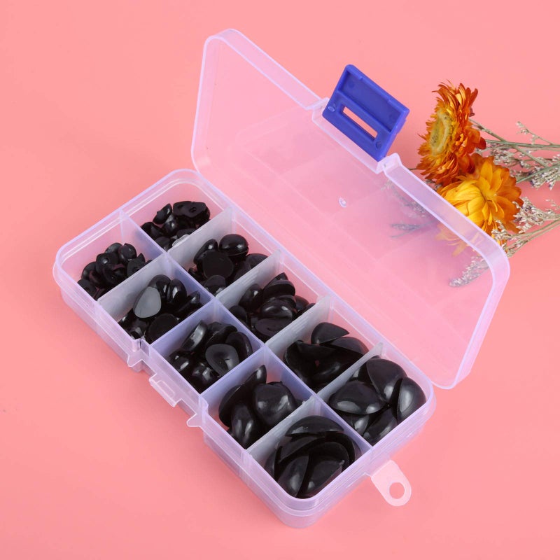 Yetaha 150PCS Plastic Nose, 5 Sizes Craft Triangle Nose for Stuffed Animals Doll Animal Plush Toys Bear Dog Puppet DIY Making, Black - Image 4